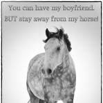 You can have my boyfriend.BUT stay away from my horse!